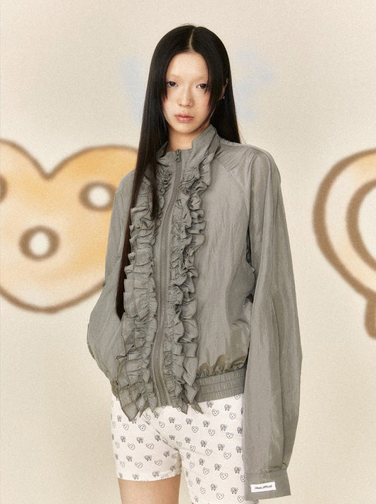 Cloud Ruffle Zip - Up - paper.bruise