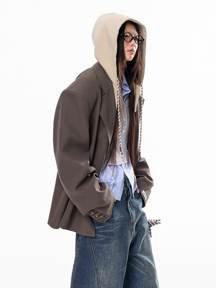 Boyfriend Aura Hooded Blazer - paper.bruise