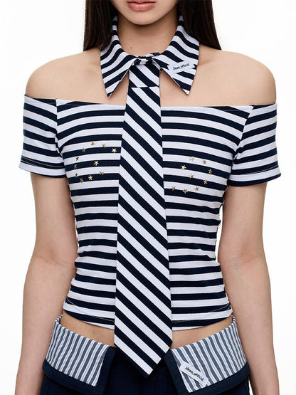 FauxTie Stripe Star Tee - paper.bruise