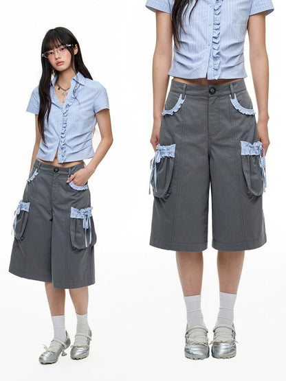 Flare - Leg Pocket Dual Short - paper.bruise