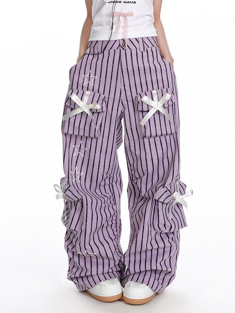 Star Bow Stripe Pants - paper.bruise