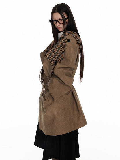 Trenchcore Hooded Drape Coat - paper.bruise